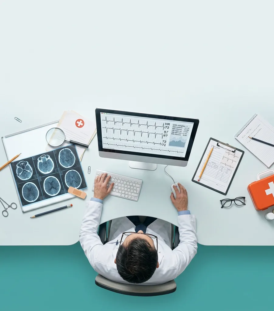 Clinician overwhelmed at a monitoring station