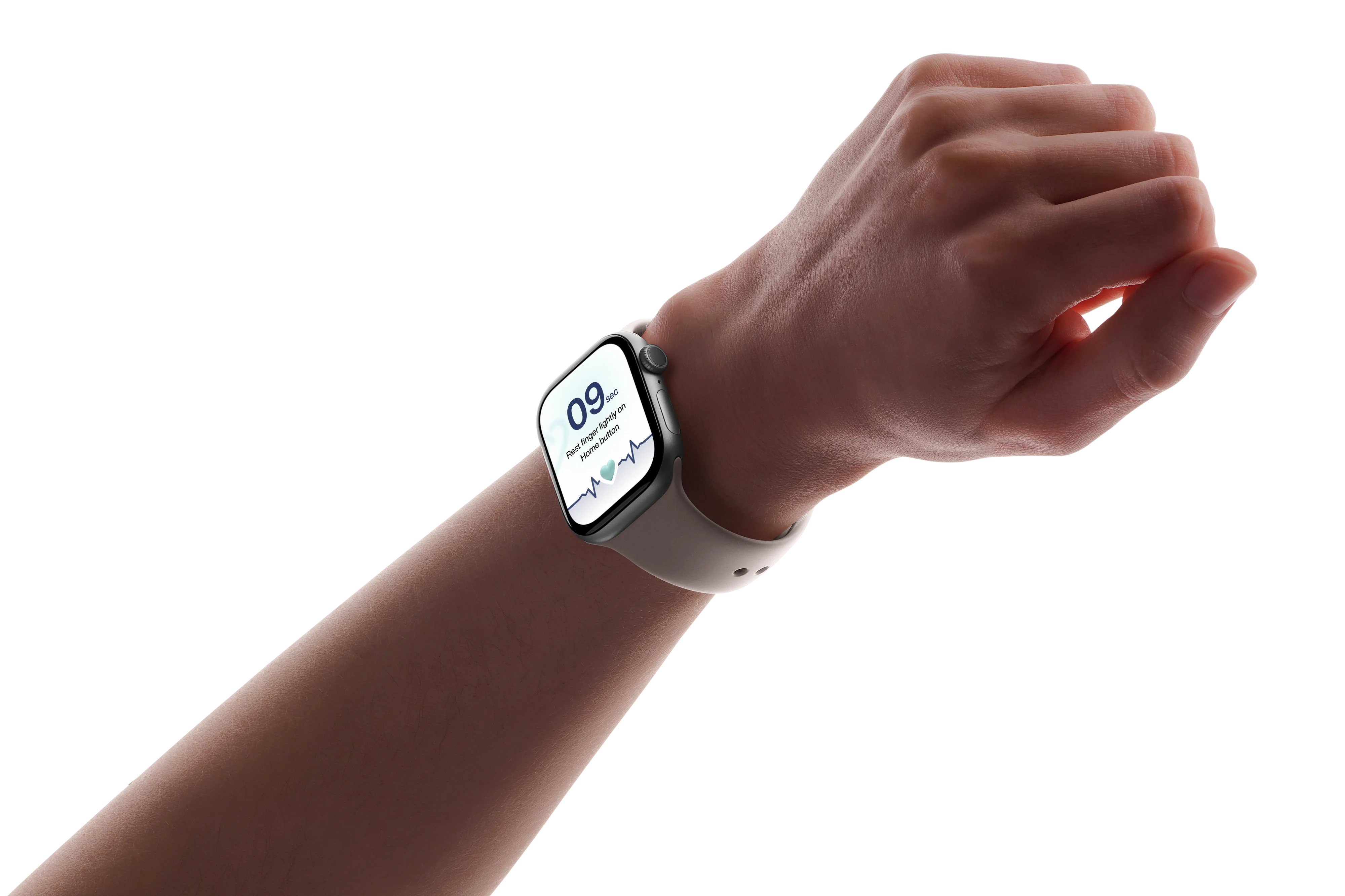 A smartwatch running Coredio, worn on the wrist